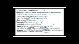 disorders of skeleton spondylosis sciatica arthritis osteo  biology 12 IA academy [upl. by Atiuqer]