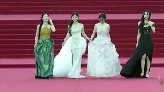 Sexy Girl FALLS 3 TIMES in Platform Shoes during Wenrong Awards 2024 Red Carpet Show [upl. by Ahsoet]