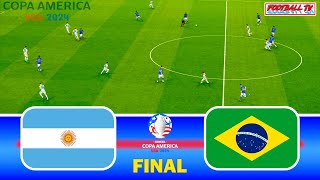 ARGENTINA vs BRAZIL  Copa America 2024 Final  Full Match All Goals  PES Gameplay PC FL 24 [upl. by Ewer462]