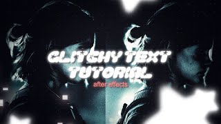 how to do glitchy text effects  after effects [upl. by Ahsekam551]