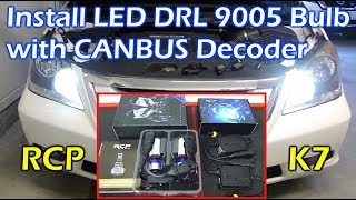 Install LED DRL Light with CANBUS Decoder in Honda  RCP K7 [upl. by Enirod532]