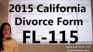 Filing California Divorce Forms Form 4 of 10 the FL115 [upl. by Arada]