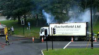 Tarmac truck on fire after exploding [upl. by Mairhpe594]