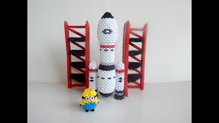 3D Origami Space Rocket tutorial  Lego origami Space Rocket set part 2 [upl. by Phillips]