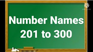 Number Names 201 to 300Number With Spelling 201 to 300Counting Numbers [upl. by Mozart]