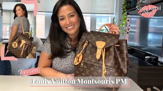 Review Louis Vuitton Montsouris PM Backpack  What It Looks Like  What Fits Inside  Try On [upl. by Elisabet481]