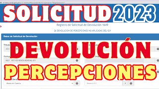 SUNAT 2023  CONSULTA  SOLICITA LA DEVOLUCIÓN DE TUS PERCEPCIONES CON CLAVE SOL [upl. by Aicekat28]