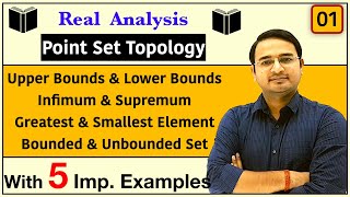 Upper Bounds Lower Bounds Supremum Infimum Bounded and Unbounded Set Real Analysis Topology1 [upl. by Noivad29]