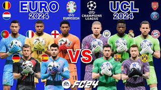 Penalty Shootout Battle Outfield Players become Goalkeepers EURO 2024 vs Champions League 2024 [upl. by Bbor878]