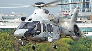 New Airbus Helicopters H160 landing and takeoff at Paris heliport  Marine française [upl. by Idahs]