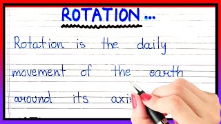 Definition of Rotation  What is Rotation  Short note on Rotation  Rotation kise kahte hain [upl. by Ateekram]