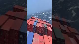 Container ships rolling 😬 ship vessel rolling rocking storm heavy bigwaves bigships [upl. by Eceinej]