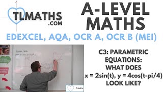 ALevel Maths C306 Parametric Equations What does x2sint y4costpi4 look like [upl. by Steve]