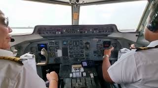 Fokker 50 flight taking off from Chittagong Airport Cockpit View [upl. by Anaitsirc]