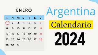 FERIADOS 2024 CALENDARIO DE ARGENTINA [upl. by Niattirb]