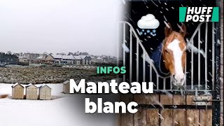 Les images des premiers flocons de la tempête Caetano [upl. by Elatia597]