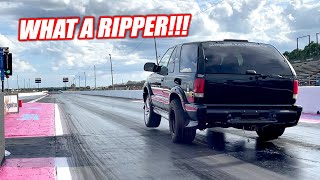 Our LS Swapped Blazer Hit The Drag Strip and Surprised Us All  Mullet Blows His Transmission [upl. by Remington]