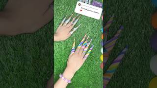 How to make diy paper nails 💅 Golden amd Rainbow music nails viralshort diykbshanzay777 [upl. by Timmie]