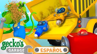 La resbaladilla del camión volquete  Garaje de Gecko  Carros para niños  Vídeos educativos [upl. by Huesman]