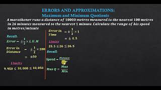 Errors and Approximations in Division Finding Max and Min Quotients [upl. by Harlie]