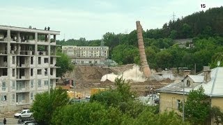 quotVilniaus pergalėquot chimney destruction  Kamino sprogdinimas Vilniuje [upl. by Ver]