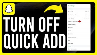 How to Turn Off Quick Add on Snapchat StepbyStep [upl. by Notsej]