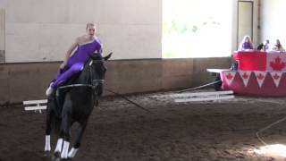 Meadow Creek Vaulting Club Heather Latimer Freestyle Round 1 VaultCanada Individual Canter D Women [upl. by Ahsik34]