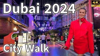 Dubai City Walk 🇦🇪 Amazing City Walk Night Life Musical Fountain Show  4K  Walking Tour [upl. by Christoforo]