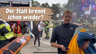 Der Pferdestall brennt schon wieder🔥🚒  Feuerwehrübung mit Personenbergung [upl. by Ahsaetan]