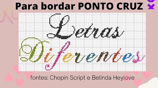 Alfabeto com LETRAS DIFERENTES para BORDAR PONTO CRUZ [upl. by Leftwich330]