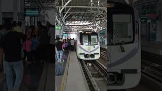 Pune Metro arriving at Garware College Metro station PuneMetro MahaMetro [upl. by Melinde]