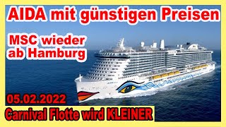 AIDA bekommt Konkurrenz ab Hamburg 🔴 Kreuzfahrt Preise fallen amp Carnival Flotte wird kleiner [upl. by Edaj]