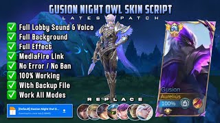 Gusion Collector — Night Owl Skin Script Full Effect  Latest Patch [upl. by Anitnerolf]