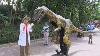 Meet Professor Parker Woodson and her pet velociraptor in Dinoland at Disneys Animal Kingdom [upl. by Scutt393]