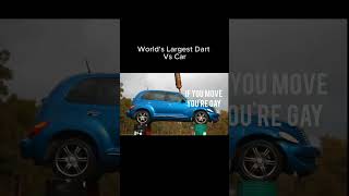 Worlds largest dart vs car shortsfeed trending shorts [upl. by Nhguavoj]