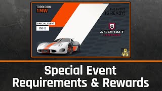 Asphalt 9  Toroidion 1MW Special Event  All Requirements  Rewards [upl. by Dinah]