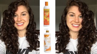 Cantu ReviewCurly Hair Routine Curly Girl Method [upl. by Czarra]