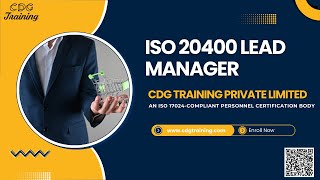 Comprehensive ISO 20400 Lead Manager Course  CDG Training Private Limited  Get Course Link Below [upl. by Caitlin198]