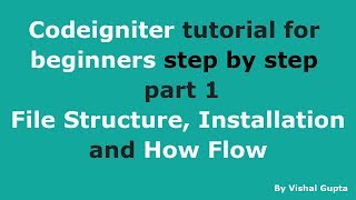 Codeigniter tutorial for beginners step by step  part 1 File Structure Installation and How Flow [upl. by Alioz845]