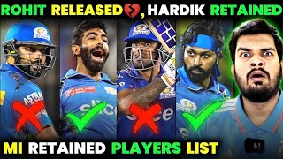 END OF ROHIT WITH MI😭  IPL 2025  MUMABI FULL RETAINED amp RELEASED PLAYERS LIST😱 ipl2025 mi [upl. by Nylekcaj]