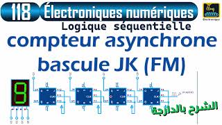 118 Logique séquentielle compteur asynchrone bascule JK front montant [upl. by Volny]