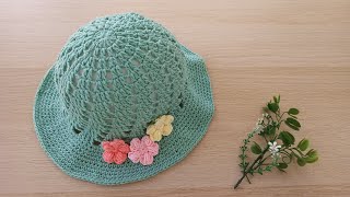 Como hacer un sombrero en crochet o ganchillo para bebés y niñas [upl. by Bobbye]