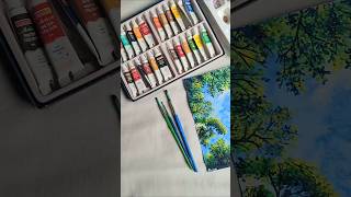 🌿🍃 painting scenery greenery nature love drawing art artandcraft [upl. by Ellehsat]