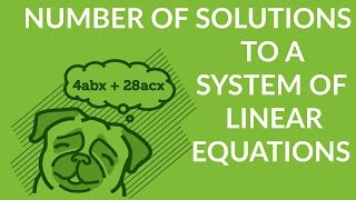 ʕ•ᴥ•ʔ Find the Number of Solutions to a System of Linear Equations w Easy Examples [upl. by Mure764]