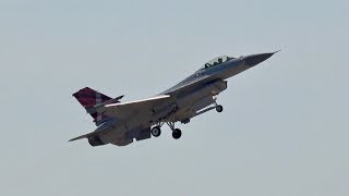 General Dynamics F16A Fighting Falcon Danish Air Force flying Display RNAS Yeovilton Air Day 2018 [upl. by Torrin]