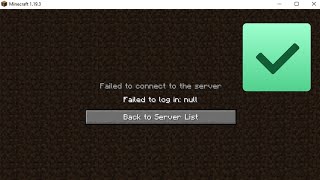 Fix failed to login null failed to connect to the server minecraft [upl. by Rohclem56]