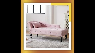 Tufted Velvet Chaise Lounge Chair Indoor Modern Upholstered Rolled Arm Sofa Lounge Indoor with N [upl. by Aryt]