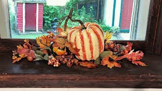 Fall Kitchen Window Decorating  Easy Fall Floral  Rustic Country Autumn [upl. by Aplihs]