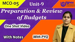 MCO05 Unit 9 Preparation And Review of Budgets Type  Classification of Budget In Hindi amp Easy [upl. by Slin]