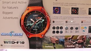 CES 2016  Casio WSDF10 Outdoor Smart Watch  Google Android Wear  FR100 Camera [upl. by Ztnaj]